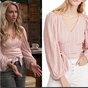 Free People Autumn Nights Striped Top in Orchid Rain - Size Small